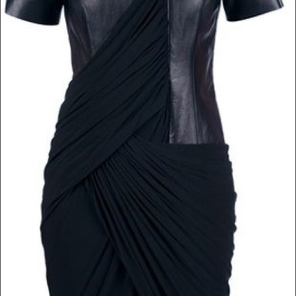 Alexander Wang Leather Drape Panel Dress Size 6 - Picture 8 of 8